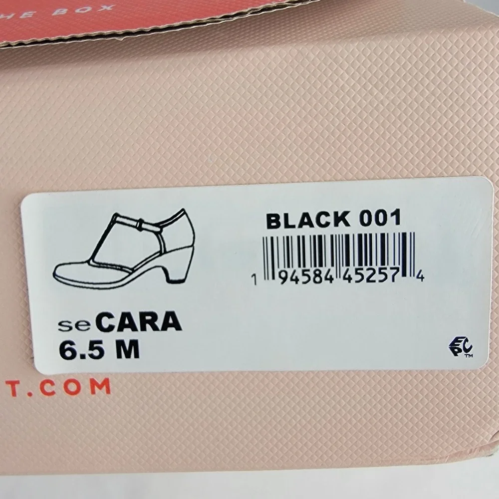 Easy Spirit Cara Black T-Strap Pumps Womens 6.5 M Round Toe Comfort Heels NEW